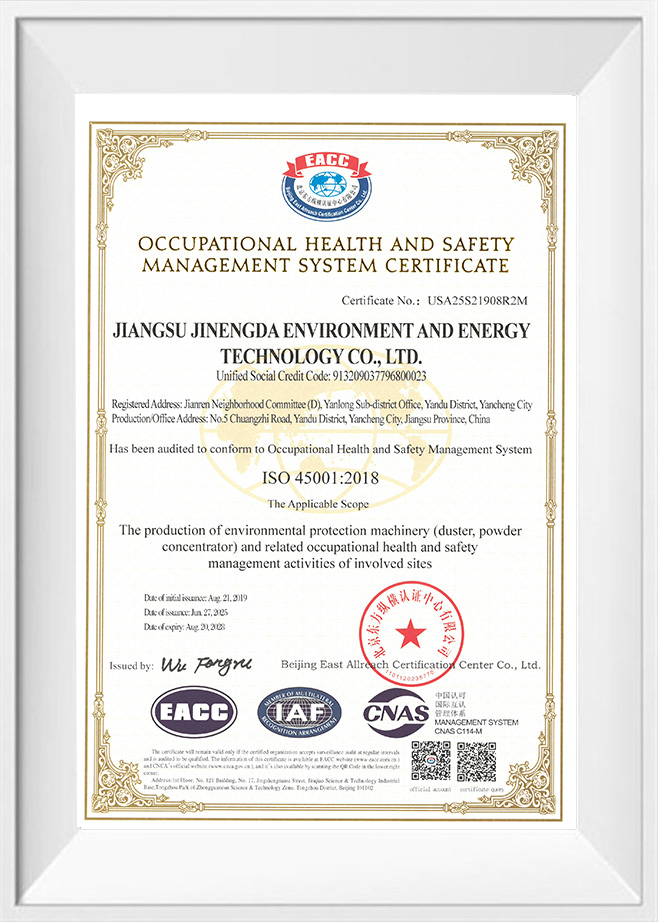 Certifikát systému manažérstva bezpečnosti a ochrany zdravia pri práci
